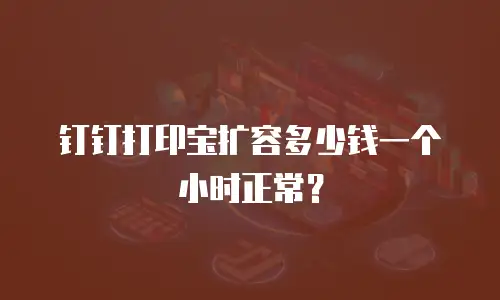 钉钉打印宝扩容多少钱一个小时正常？