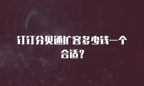 钉钉分贝通扩容多少钱一个合适？