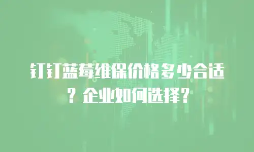 钉钉蓝莓维保价格多少合适？企业如何选择？