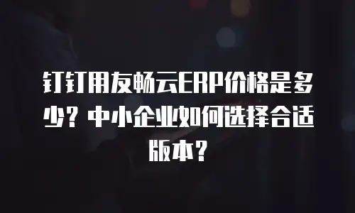 钉钉用友畅云ERP价格是多少？中小企业如何选择合适版本？
