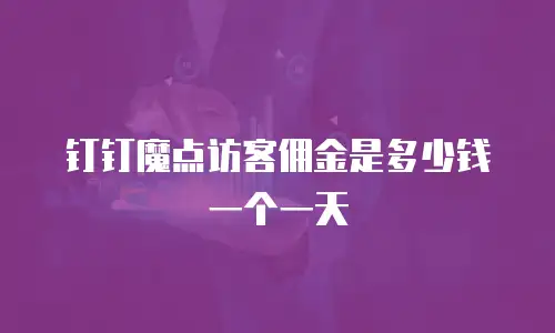 钉钉魔点访客佣金是多少钱一个一天