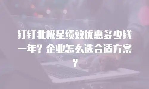 钉钉北极星绩效优惠多少钱一年？企业怎么选合适方案？