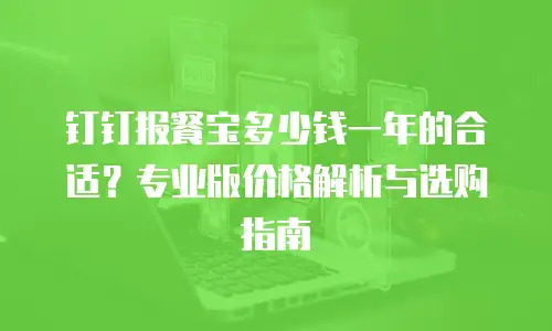 钉钉报餐宝多少钱一年的合适？专业版价格解析与选购指南