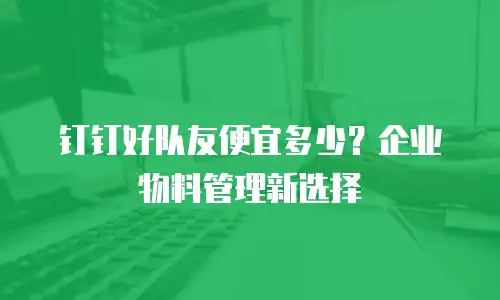 钉钉好队友便宜多少？企业物料管理新选择