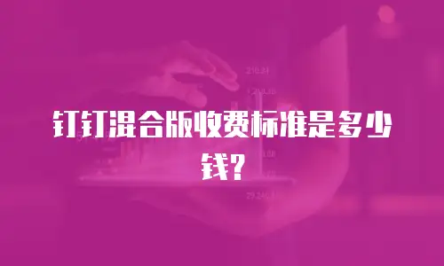 钉钉混合版收费标准是多少钱？