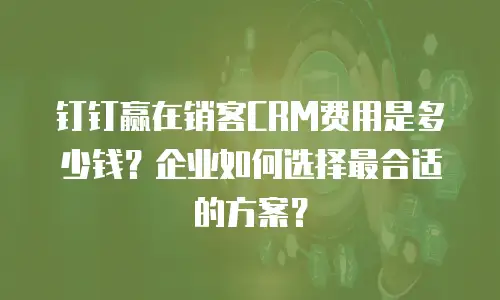 钉钉赢在销客CRM费用是多少钱？企业如何选择最合适的方案？
