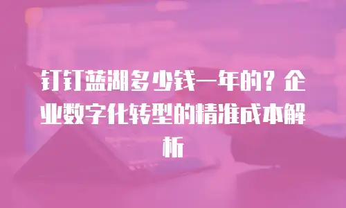 钉钉蓝湖多少钱一年的？企业数字化转型的精准成本解析