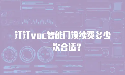 钉钉voc智能门锁续费多少一次合适？