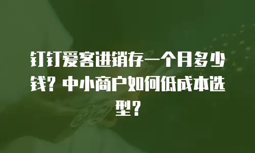 钉钉爱客进销存一个月多少钱？中小商户如何低成本选型？