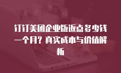 钉钉美团企业版返点多少钱一个月？真实成本与价值解析