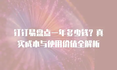 钉钉易盘点一年多少钱？真实成本与使用价值全解析