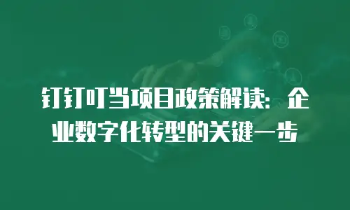 钉钉叮当项目政策解读：企业数字化转型的关键一步