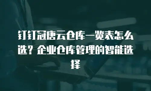 钉钉冠唐云仓库一览表怎么选？企业仓库管理的智能选择