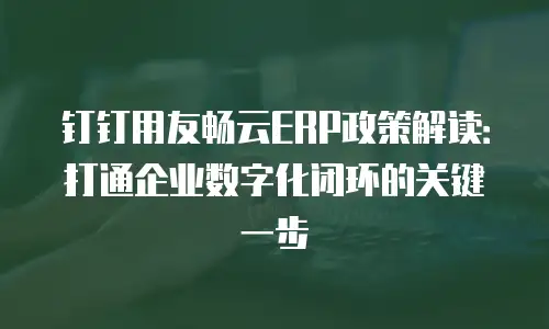 钉钉用友畅云ERP政策解读：打通企业数字化闭环的关键一步