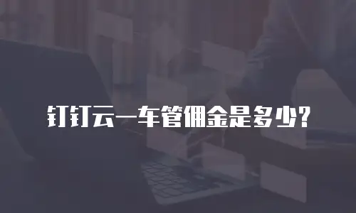 钉钉云一车管佣金是多少？