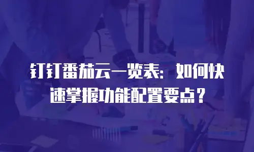钉钉番茄云一览表：如何快速掌握功能配置要点？
