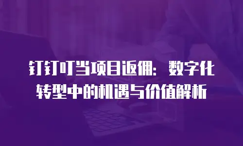 钉钉叮当项目返佣：数字化转型中的机遇与价值解析