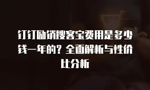 钉钉励销搜客宝费用是多少钱一年的？全面解析与性价比分析