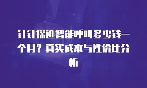 钉钉探迹智能呼叫多少钱一个月？真实成本与性价比分析