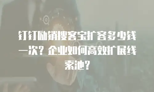 钉钉励销搜客宝扩容多少钱一次？企业如何高效扩展线索池？