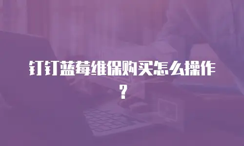 钉钉蓝莓维保购买怎么操作？
