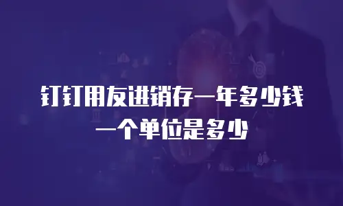钉钉用友进销存一年多少钱一个单位是多少
