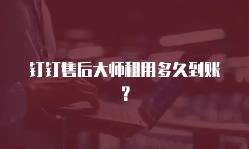 钉钉售后大师租用多久到账？