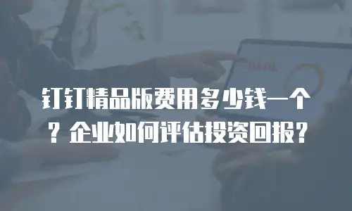 钉钉精品版费用多少钱一个？企业如何评估投资回报？