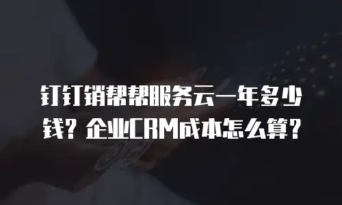 钉钉销帮帮服务云一年多少钱？企业CRM成本怎么算？