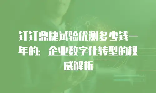 钉钉鼎捷试验优测多少钱一年的：企业数字化转型的权威解析