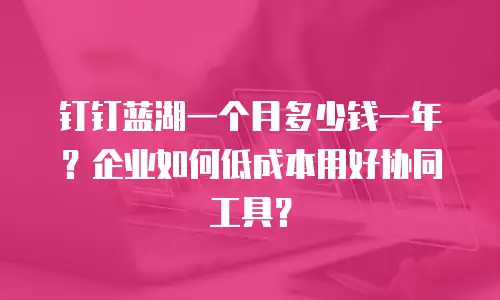 钉钉蓝湖一个月多少钱一年？企业如何低成本用好协同工具？