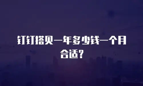 钉钉搭贝一年多少钱一个月合适？