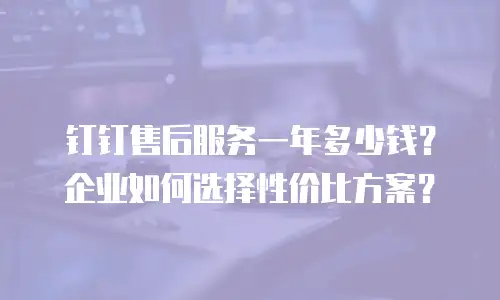 钉钉售后服务一年多少钱？企业如何选择性价比方案？