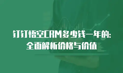 钉钉悟空CRM多少钱一年的：全面解析价格与价值