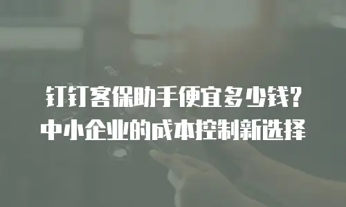 钉钉客保助手便宜多少钱？中小企业的成本控制新选择