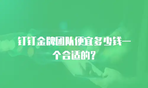 钉钉金牌团队便宜多少钱一个合适的？