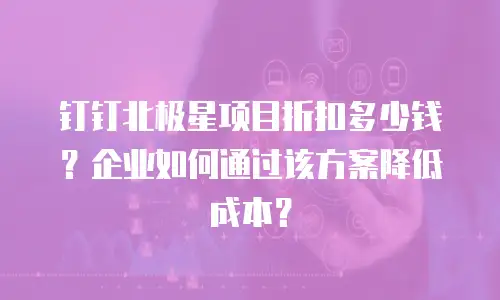 钉钉北极星项目折扣多少钱？企业如何通过该方案降低成本？