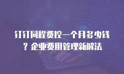 钉钉同程费控一个月多少钱？企业费用管理新解法