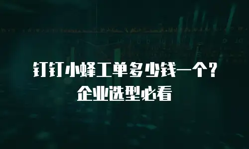 钉钉小蜂工单多少钱一个？企业选型必看