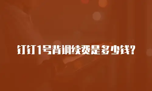 钉钉1号背调续费是多少钱？