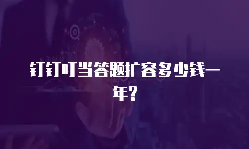 钉钉叮当答题扩容多少钱一年？