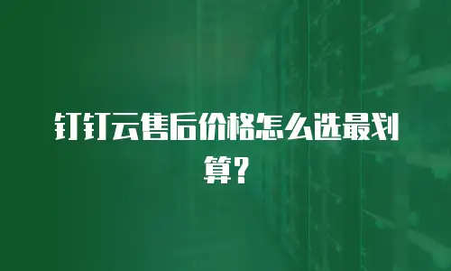 钉钉云售后价格怎么选最划算？