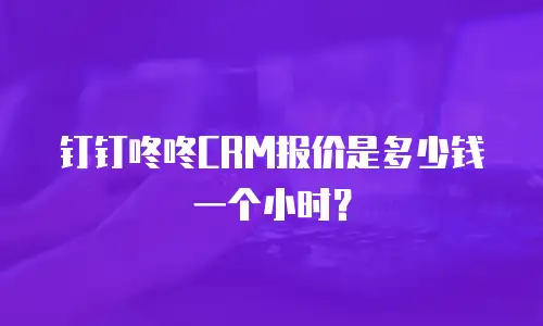 钉钉咚咚CRM报价是多少钱一个小时？