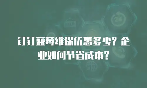 钉钉蓝莓维保优惠多少？企业如何节省成本？