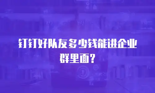 钉钉好队友多少钱能进企业群里面？