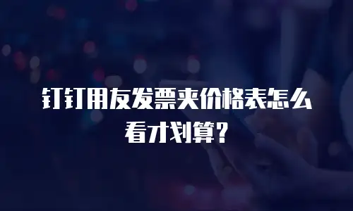 钉钉用友发票夹价格表怎么看才划算？