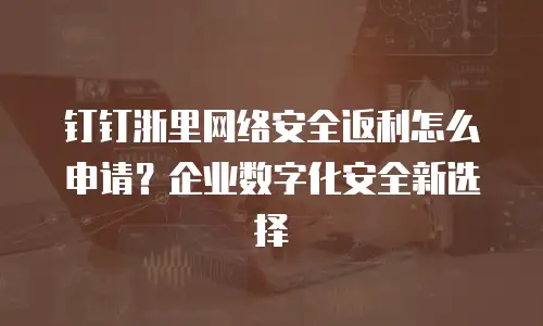 钉钉浙里网络安全返利怎么申请？企业数字化安全新选择