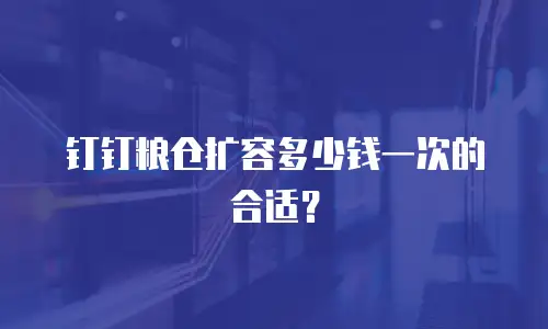 钉钉粮仓扩容多少钱一次的合适？