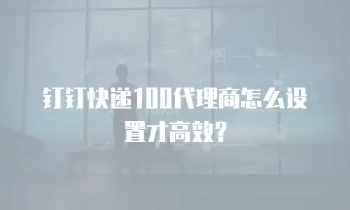钉钉快递100代理商怎么设置才高效？