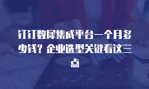 钉钉数犀集成平台一个月多少钱？企业选型关键看这三点